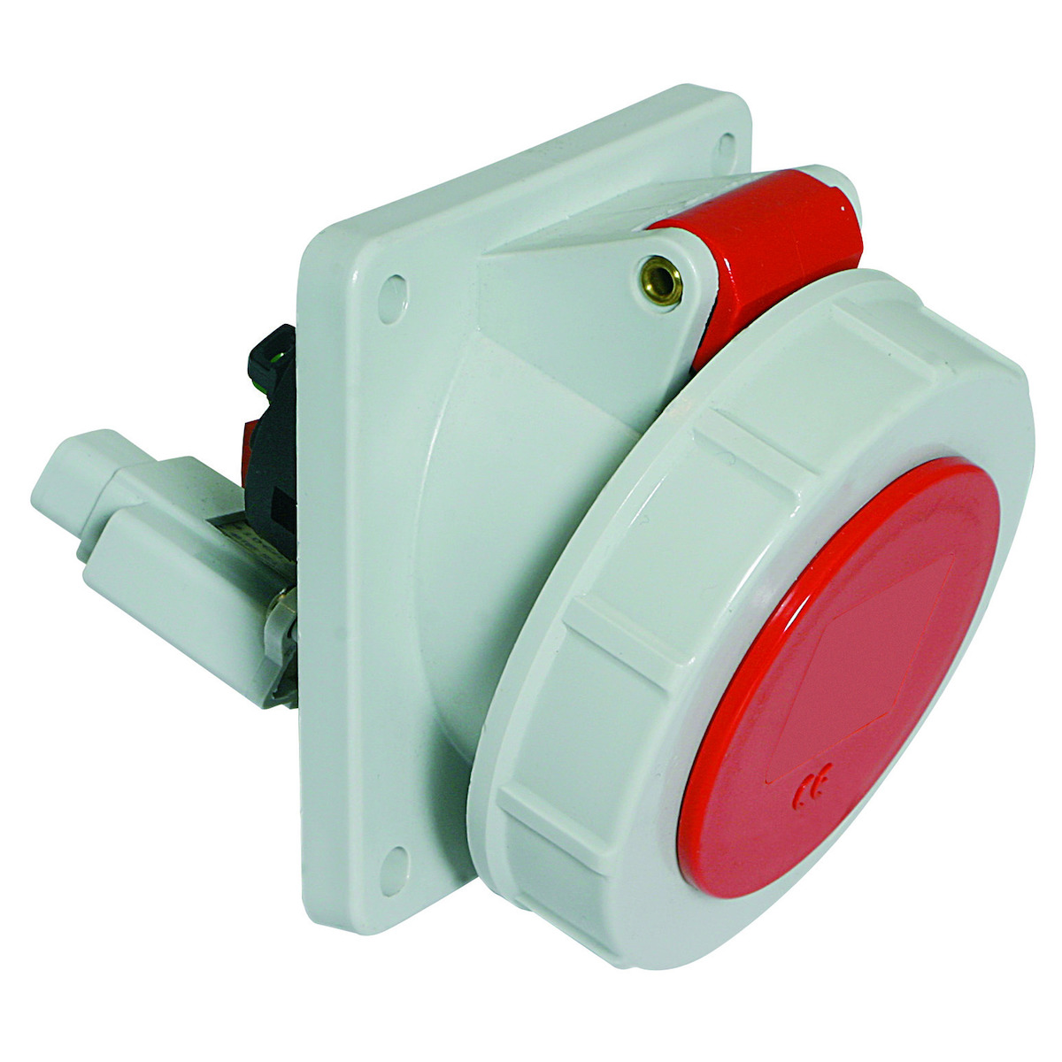 EE-inbouwcontactdoos,16A+32A, schuin, HSK, QC, hittebestendig, 85x85, IP67